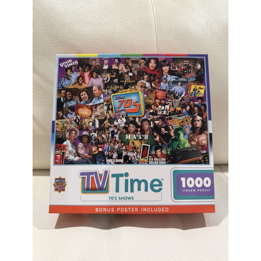 '70s TV Time' Master Pieces  1000 Piece Jigsaw Puzzle With Bonus Poster!